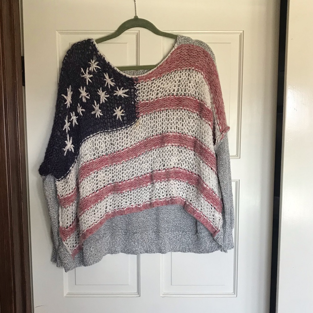 Free People American Flag sweater